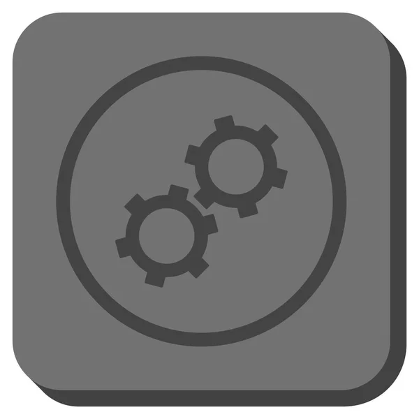 Gears Rounded Square Vector Icon — Stock Vector