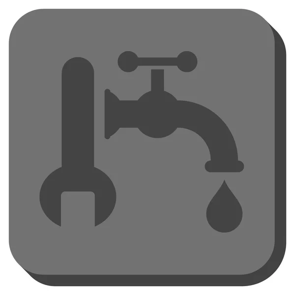 Plumbing Rounded Square Vector Icon — Stock Vector