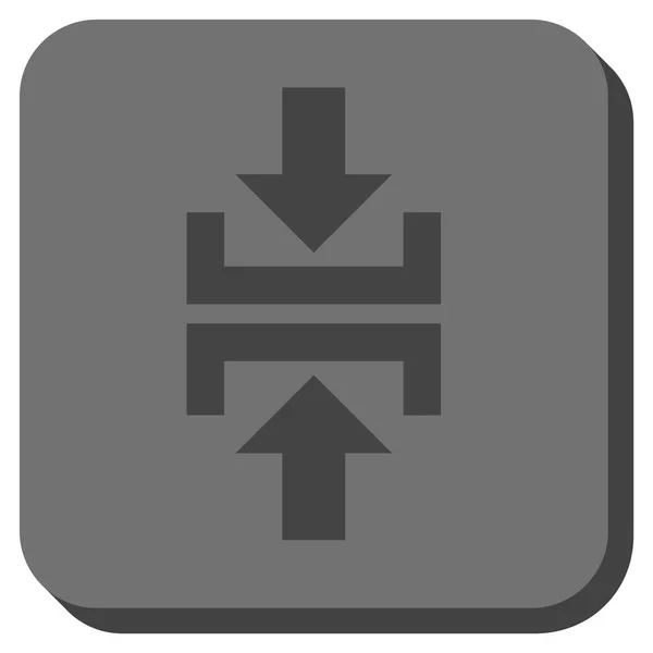 Stiskněte tlačítko Svislý směr zaoblené čtvercové vektorové ikony — Stockový vektor