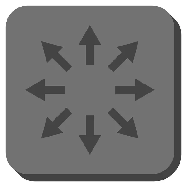 Icône vectorielle carrée arrondie de flèches radiales — Image vectorielle