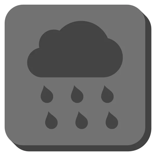 Rain Cloud Rounded Square Vector Icon — Stock Vector