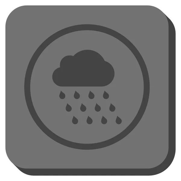 雨の雲丸みを帯びた正方形のベクトルのアイコン — ストックベクタ