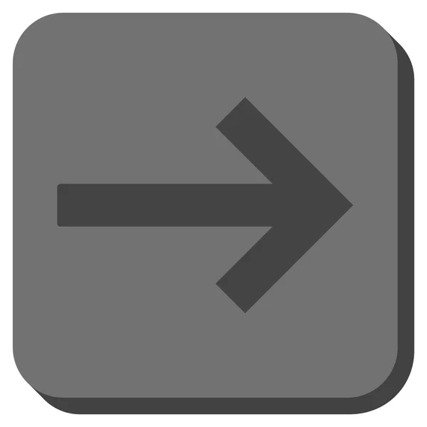 Seta direita arredondada vetor quadrado ícone — Vetor de Stock