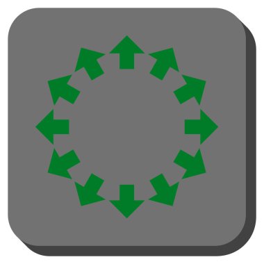 Radyal okları yuvarlak kare vektör simgesi