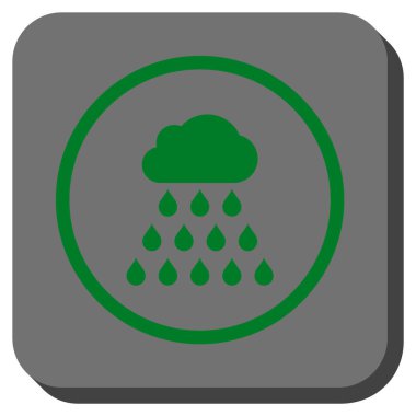 Yağmur bulutu yuvarlak kare vektör simgesi