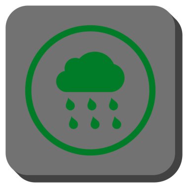 Yağmur bulutu yuvarlak kare vektör simgesi