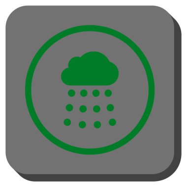 Yağmur bulutu yuvarlak kare vektör simgesi