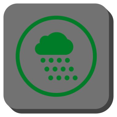 Yağmur bulutu yuvarlak kare vektör simgesi