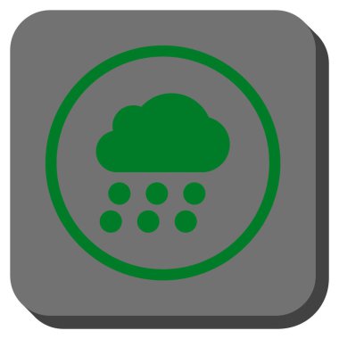 Yağmur bulutu yuvarlak kare vektör simgesi