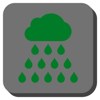 Yağmur bulutu yuvarlak kare vektör simgesi