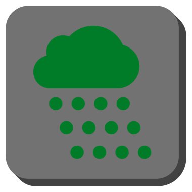 Yağmur bulutu yuvarlak kare vektör simgesi