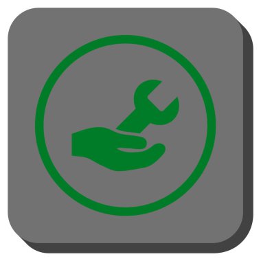 Hizmet yuvarlak kare vektör simge onarmak