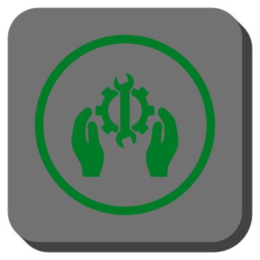 Hizmet yuvarlak kare vektör simge onarmak