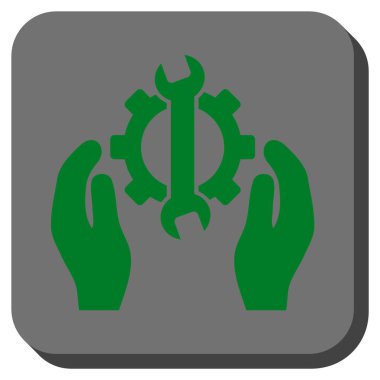 Hizmet yuvarlak kare vektör simge onarmak