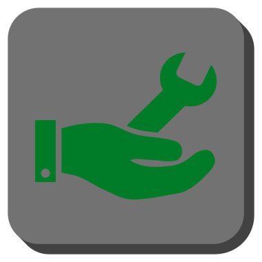 Hizmet yuvarlak kare vektör simge onarmak