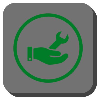 Hizmet yuvarlak kare vektör simge onarmak