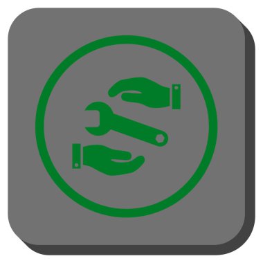 Hizmet yuvarlak kare vektör simgesi