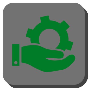 Hizmet yuvarlak kare vektör simgesi