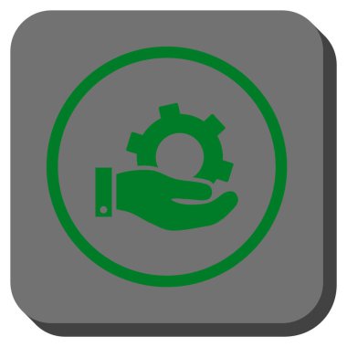 Hizmet yuvarlak kare vektör simgesi