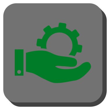 Hizmet yuvarlak kare vektör simgesi