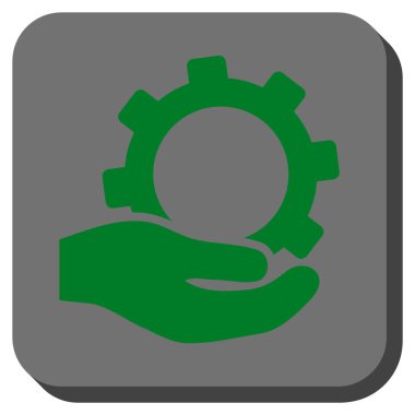 Hizmet yuvarlak kare vektör simgesi