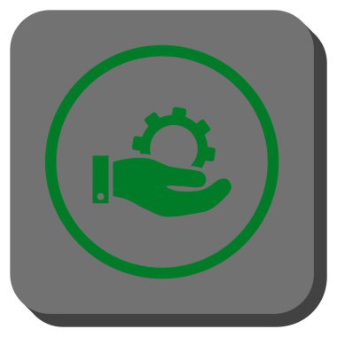 Hizmet yuvarlak kare vektör simgesi