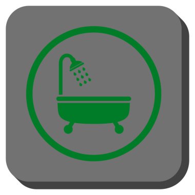 Duş Banyo yuvarlak kare vektör simgesi