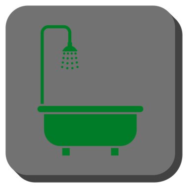 Duş Banyo yuvarlak kare vektör simgesi