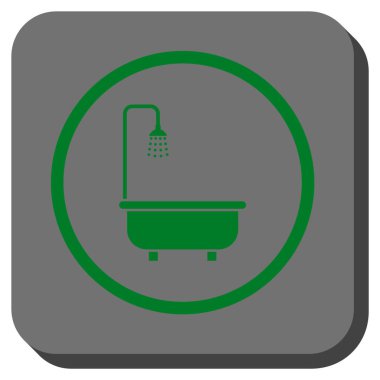 Duş Banyo yuvarlak kare vektör simgesi
