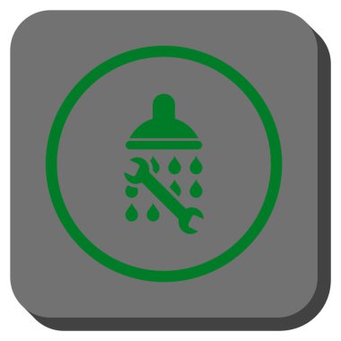 Duş sıhhi tesisat yuvarlak kare vektör simgesi