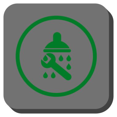 Duş sıhhi tesisat yuvarlak kare vektör simgesi