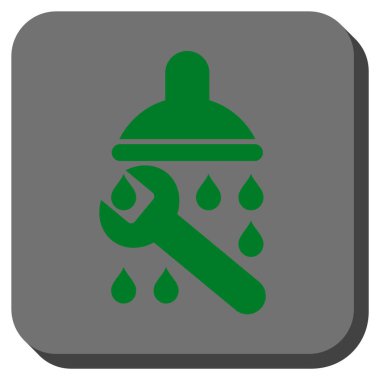 Duş sıhhi tesisat yuvarlak kare vektör simgesi