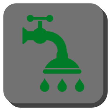 Duş musluk yuvarlak kare vektör simgesi