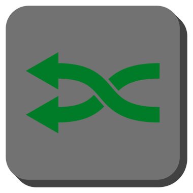 Shuffle oklar sola yuvarlak kare vektör simgesi