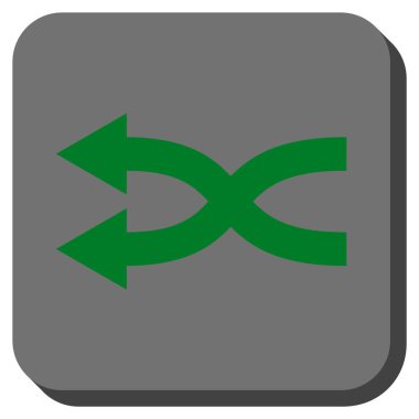 Shuffle oklar sola yuvarlak kare vektör simgesi