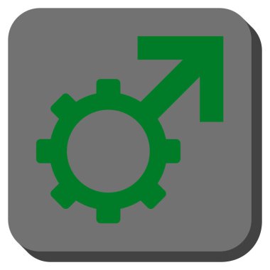 Teknolojik Potence yuvarlak kare vektör simgesi