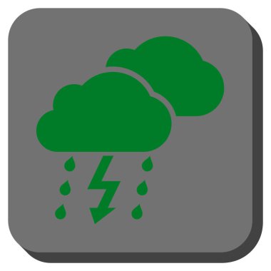 Fırtına bulutları yuvarlak kare vektör simgesi