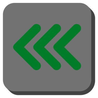 Üçlü ok ucu sol yuvarlak kare vektör simgesi