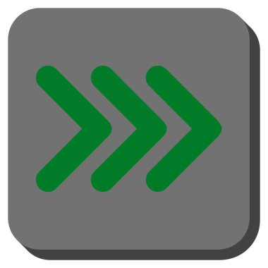 Üçlü ok ucu sağ yuvarlak kare vektör simgesi