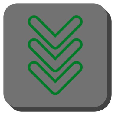 İşaretçiyi yuvarlatılmış kare vektör simgesi aşağı üçlü