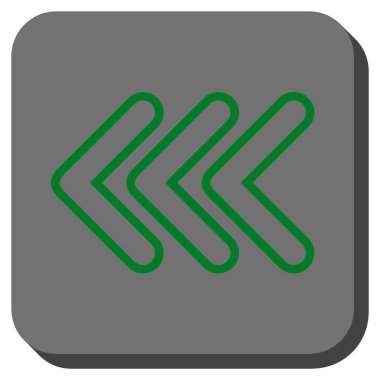 Üçlü işaretçisini sola yuvarlak kare vektör simgesi