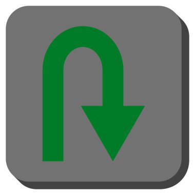 U dönüş yuvarlak kare vektör simgesi