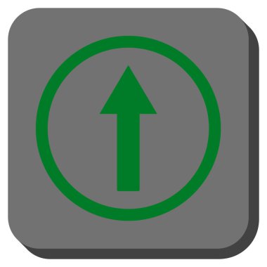 Yukarı yönlü ok yuvarlak kare vektör simgesi