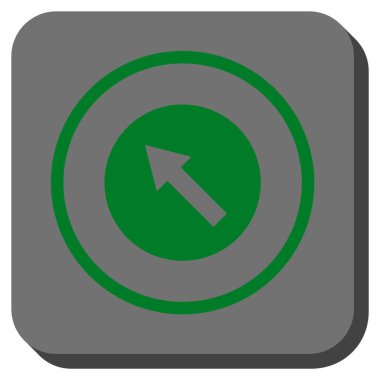 Yuvarlak yukarı-sol ok yuvarlak kare vektör simgesi