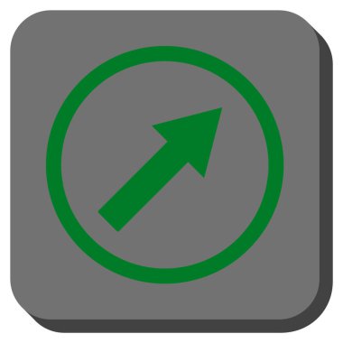 Yukarı sağ yuvarlak ok yuvarlatılmış kare vektör simgesi