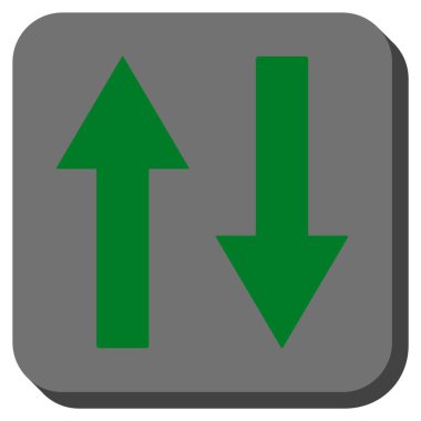 Dikey Çevir okları yuvarlak kare vektör simgesi