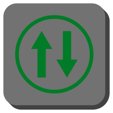 Dikey Çevir okları yuvarlak kare vektör simgesi