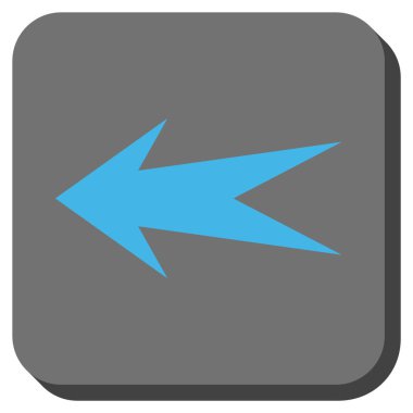 Ok sol yuvarlak kare vektör simgesi