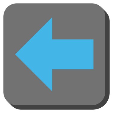 Ok sol yuvarlak kare vektör simgesi