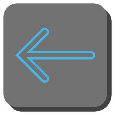 Ok sol yuvarlak kare vektör simgesi